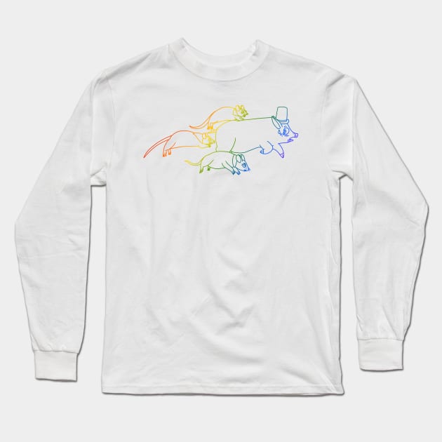 Don't Panic: Organize! (Rainbow Version 2) Long Sleeve T-Shirt by Rad Rat Studios
